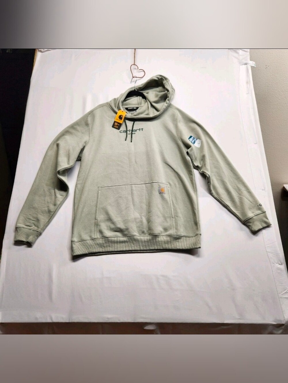 ⭐️NWT Carhartt Force Hoodie Sage Green Mens Large Tall Logo Sweatshirt Gorpcore